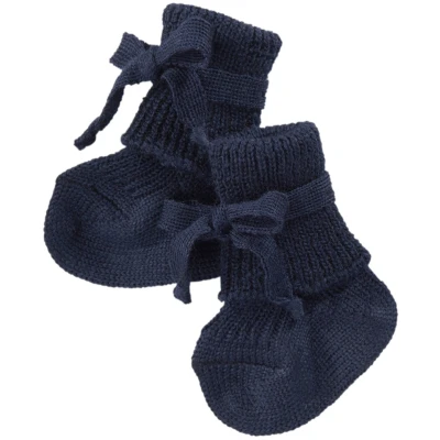 Babyschuhe Bio-Schurwolle (kbT) marine Länge ca. 9 cm