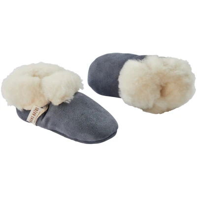 Babyschuhe Lammfell "Bimba", pflanzlich gegerbt grau Gr. 17