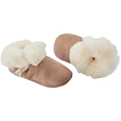 Babyschuhe Lammfell "Bimba", pflanzlich gegerbt naturbraun Gr. 18