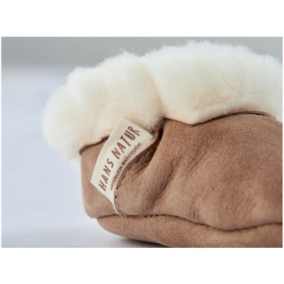 Babyschuhe Lammfell "Bimba", pflanzlich gegerbt naturbraun Gr. 18