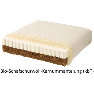 Bio-Kindermatratze Kokos-Naturlatex Bio-Schurwolle - die Wendematratze 60x120 cm