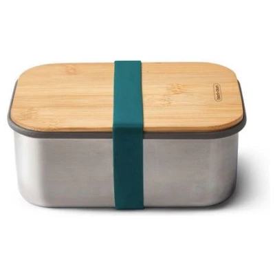 Black + Blum Lunchbox "Sandwich Box Large" 1.250ml aus Edelstahl mit Bambusdeckel