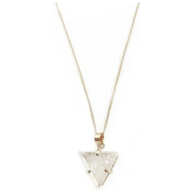 Crystal and Sage Bergkristall Dreieck Halskette gold filled