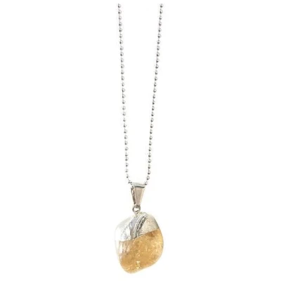 Crystal and Sage Zitrin Halskette versilbert