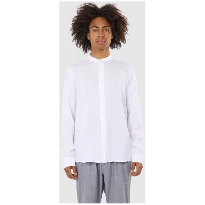 Custom Fit Linen Stand Collar Shirt
