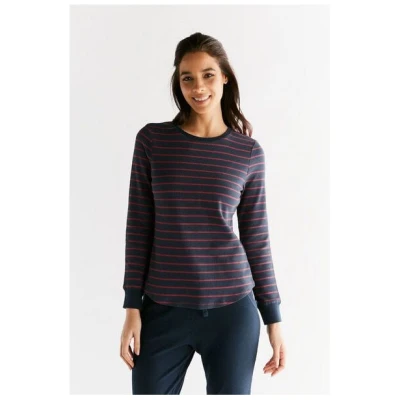 Damen Langarmshirt aus 100% Bio-Baumwolle Pyjama Waffelstrick 1252" Leela Cotton"
