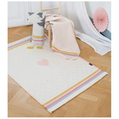 David Fussenegger Kinder Teppich Herz 70 x 120 cm aus Recycling-Baumwolle