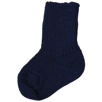 Dicke Baby Socken Bio-Schurwolle marine Gr. 00