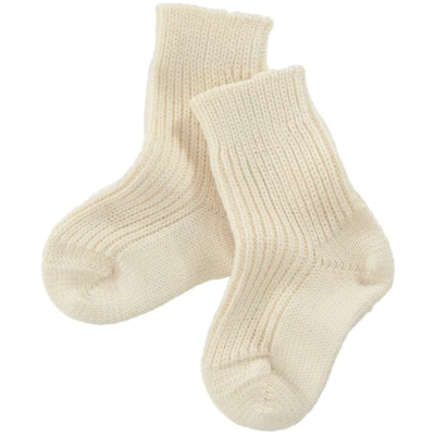 Dicke Baby Socken Bio-Schurwolle natur Gr. 00
