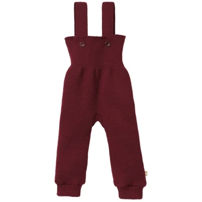 Disana Baby Hose mit Trägern Bio-Merinowolle cassis Gr.62/68
