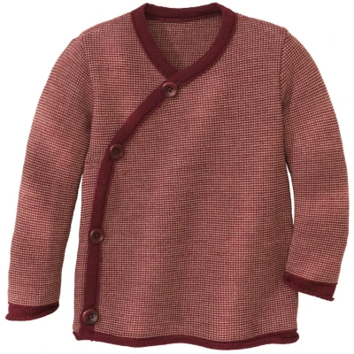 Disana Baby Jacke Bio-Merinowolle melange-cassis-rose Gr. 62/68