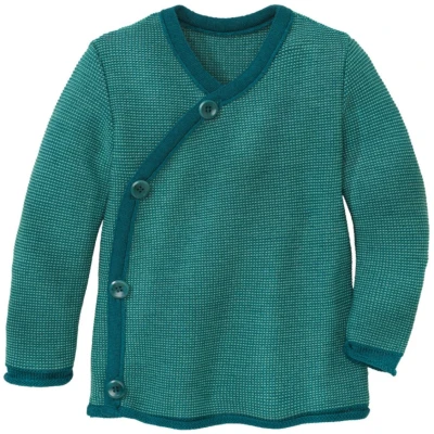 Disana Baby Jacke Bio-Merinowolle melange-pacific-mint Gr.62/68