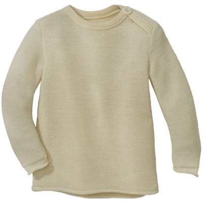 Disana Baby Pullover Bio-Merinowolle melange natur Gr. 50/56
