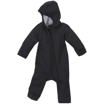 Disana Baby Walk-Overall mit Zipper Bio-Merinowolle anthrazit Gr.62/68