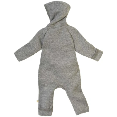 Disana Baby Walk-Overall mit Zipper Bio-Merinowolle hellgrau Gr.62/68