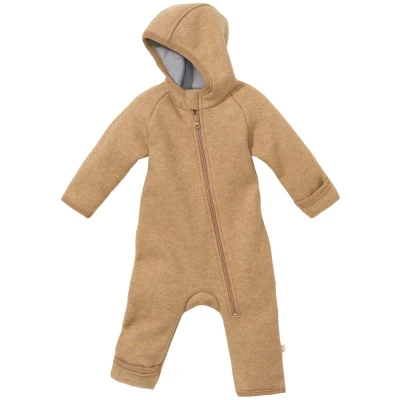 Disana Baby Walk-Overall mit Zipper Bio-Merinowolle karamell Gr.62/68