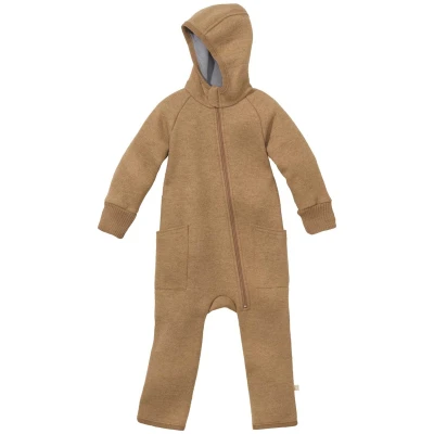 Disana Baby Walk-Overall mit Zipper Bio-Merinowolle karamell Gr.86/92