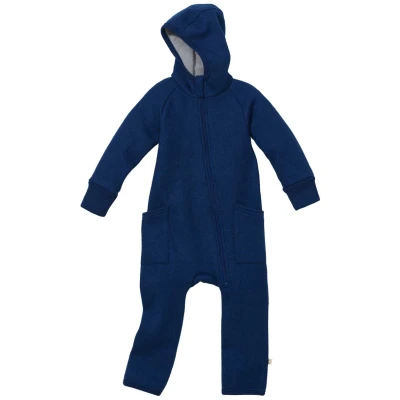 Disana Baby Walk-Overall mit Zipper Bio-Merinowolle marine Gr.86/92