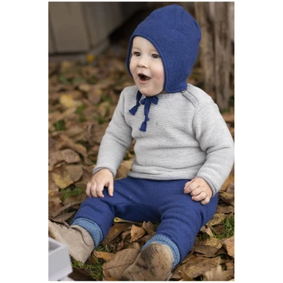 Disana Baby und Kinder Pullover Bio-Merinowolle melange-hellgrau Gr. 74/80
