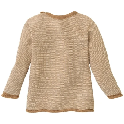 Disana Baby und Kinder Pullover Bio-Merinowolle melange-karamell-natur Gr. 74/80