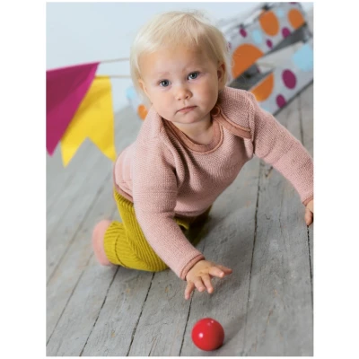 Disana Baby und Kinder Pullover Bio-Merinowolle melange-rosé-natur Gr. 74/80