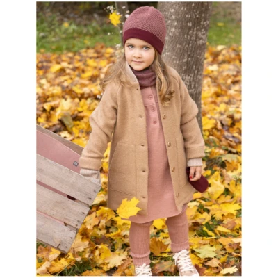 Disana Kinder Mütze Beanie Bio-Merinowolle melange-cassis-rose Gr.1 (42-46 cm)