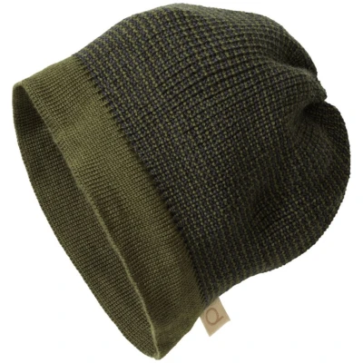 Disana Kinder Mütze Beanie Bio-Merinowolle melange-olive-anthrazit Gr.1 (42-46 cm)