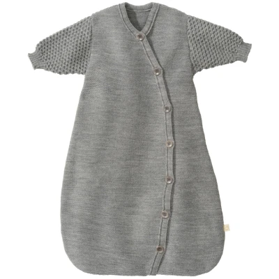 Disana Schlafsack Baby Langarm Bio-Merinowolle grau Gr. 1 (Länge ca. 60 cm)