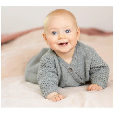 Disana Schlafsack Baby Langarm Bio-Merinowolle grau Gr. 1 (Länge ca. 60 cm)