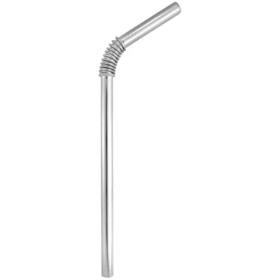Edelstahl-Trinkhalme Turtleneck, silber, 4er-Set inkl. Reinigungsbürste, Länge 22 cm