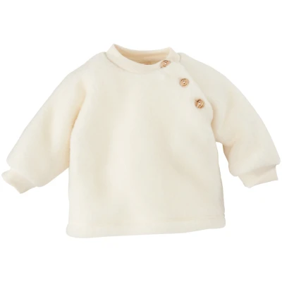 Engel Natur Baby Pullover Bio-Merinowolle Fleece natur Gr. 50/56