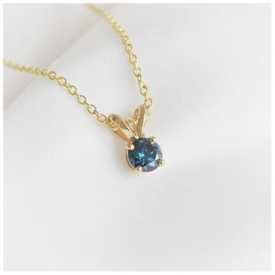 Eppi Blauer Diamant in goldener Halskette Lalom