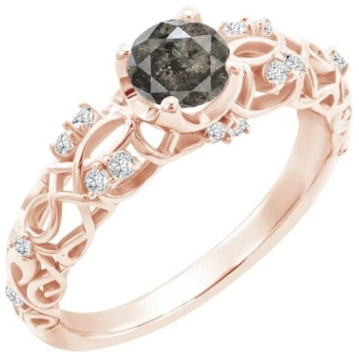 Eppi Verlobungsring im Vintage-Stil mit einem Salt and Pepper Diamanten Chantal