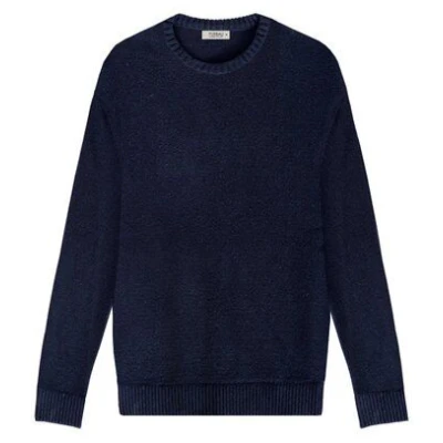 FUXBAU Männer Merino Strickpullover - navy