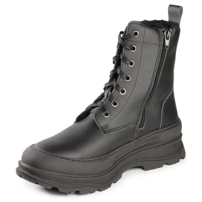 Fairticken Gefütterte hohe Stiefel ARADA mit veganem "Mais"-Leder (schwarz)