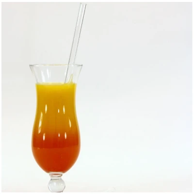 Glas Trinkhalm XL aus festem Schott-Glas "Gebogen"