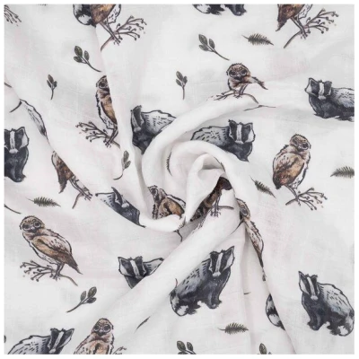 Hutch&Putch Mulltuch Bio Baumwolle · Waldtiere