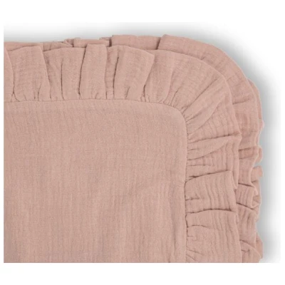 Hutch&Putch Musselin Kopfkissenbezug mit Rüschen - aus 100% Bio-Baumwolle - ideale Ergänzung zur Musselin Bettwäsche - atmungsaktiv und temperaturausgleichend