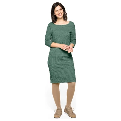 Jerseykleid mit Wabenstruktur aus Bio-Baumwolle, seegras 38