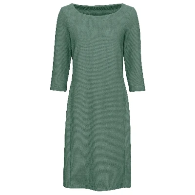 Jerseykleid mit Wabenstruktur aus Bio-Baumwolle, seegras 38