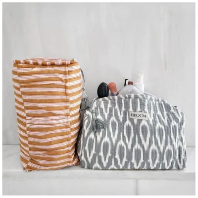 KIKOONI handgefertigte Kosmetiktasche "Positive Grey"