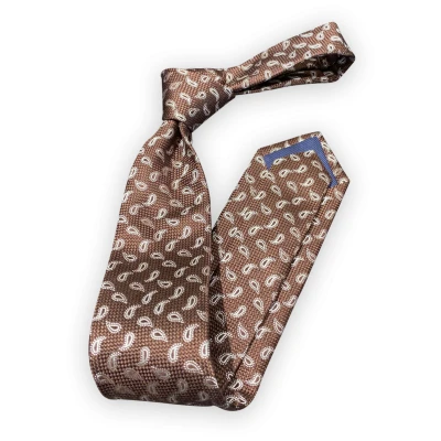 KOVLAND Brown Paisley Krawatte