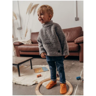 Kinder Barfußschuhe Krabbelschuhe Bio-Leder "Amigo" braun Gr. 24/25