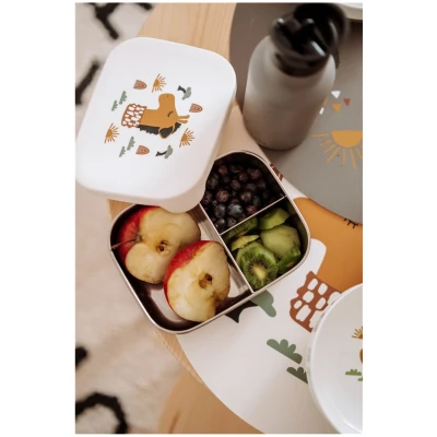 Kinder Edelstahl Brotdose Silikondeckel Giraffe Maße 17 x 13 x 5,5 cm Fassungsvermögen 900 ml