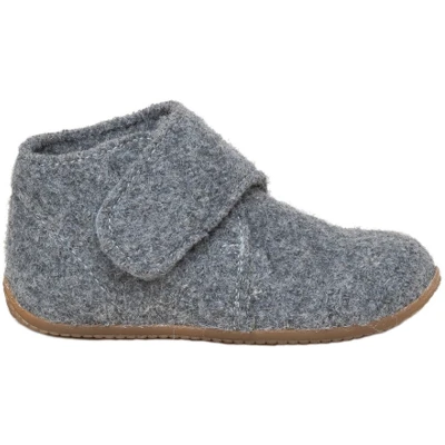 Kinder Hausschuhe Hüttenschuhe Wollwalk "Juno"grau melange Gr.20