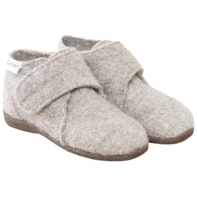 Kinder Hausschuhe Wollwalk Gummi-Kork Sohle beige Gr.22