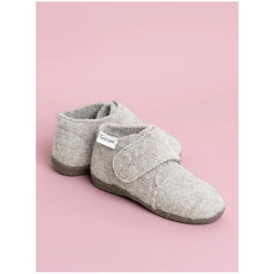 Kinder Hausschuhe Wollwalk Gummi-Kork Sohle beige Gr.22