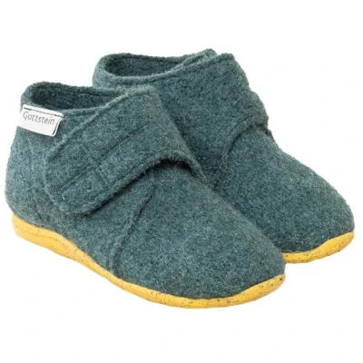 Kinder Hausschuhe Wollwalk Gummi-Kork Sohle oceangreen Gr.22