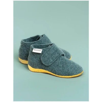 Kinder Hausschuhe Wollwalk Gummi-Kork Sohle oceangreen Gr.22