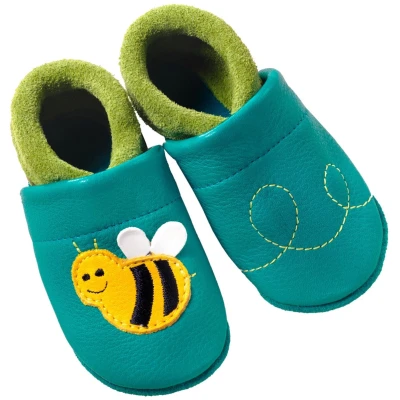 Kinder Lederpuschen Krabbelschuhe Bio-Leder "Biene Susi" Gr.20/21